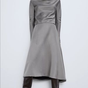 Cape midi satin skirt by Zara